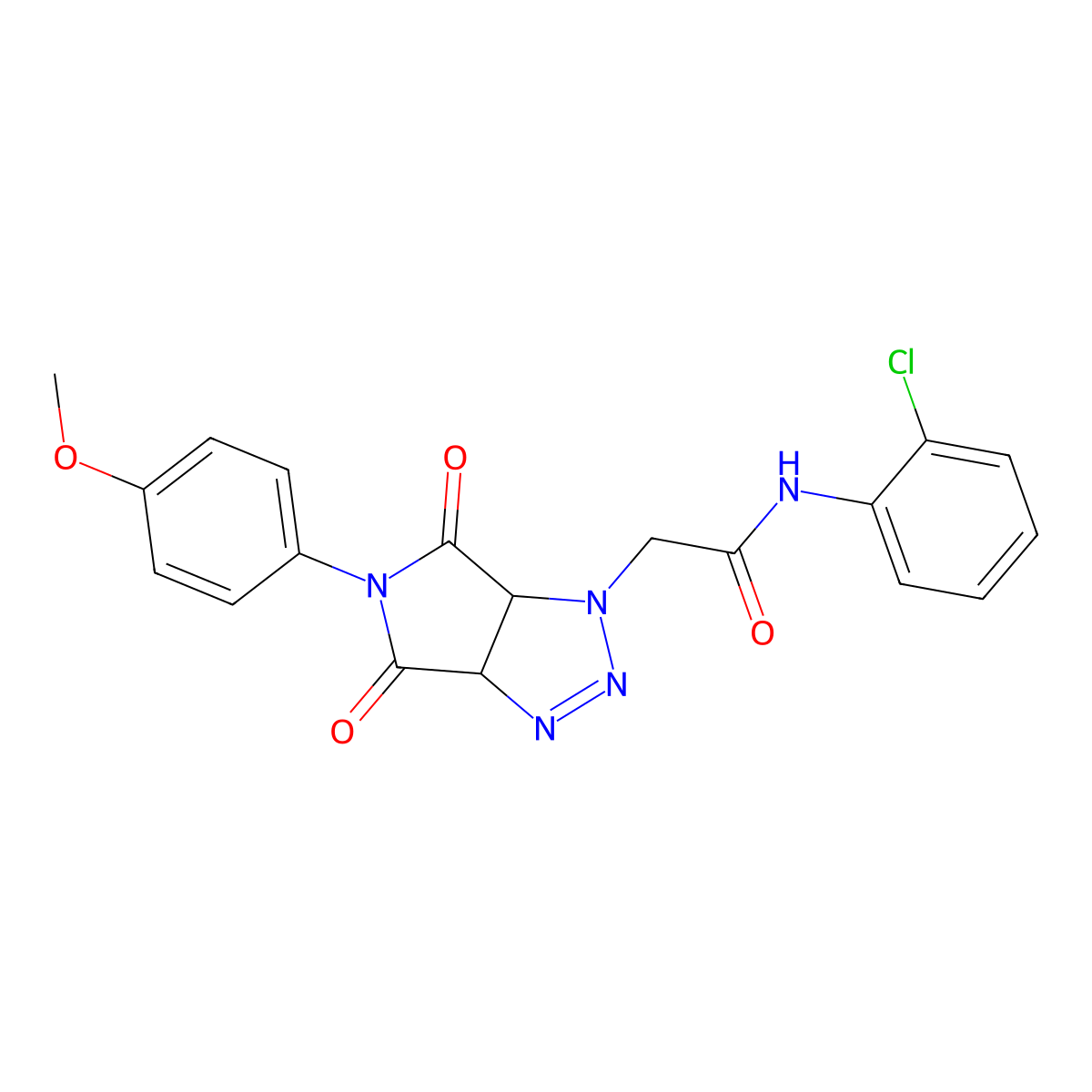 N-(2-chlorophenyl)-2-(5-(4-methoxyphenyl)-4,6-dioxo-4,5,6,6a-tetrahydropyrrolo[3,4-d][1,2,3]triazol-1(3aH)-yl)acetamide molecular structure, CAS 1008205-36-4