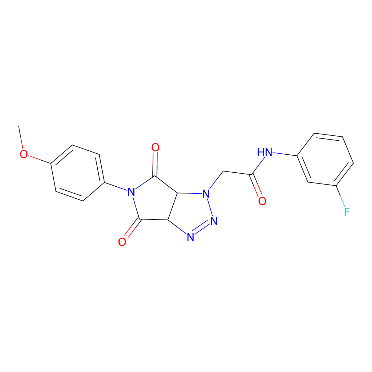 N-(3-fluorophenyl)-2-[5-(4-methoxyphenyl)-4,6-dioxo-1H,3aH,4H,5H,6H,6aH-pyrrolo[3,4-d][1,2,3]triazol-1-yl]acetamide molecular structure, CAS 1008205-37-5