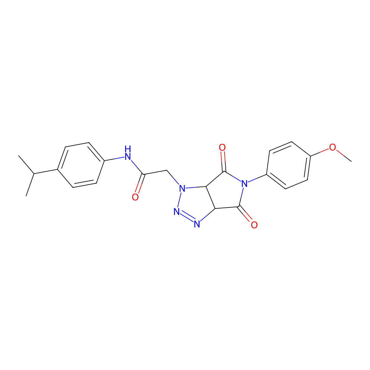 2-[5-(4-methoxyphenyl)-4,6-dioxo-1H,3aH,4H,5H,6H,6aH-pyrrolo[3,4-d][1,2,3]triazol-1-yl]-N-[4-(propan-2-yl)phenyl]acetamide molecular structure, CAS 1008205-40-0