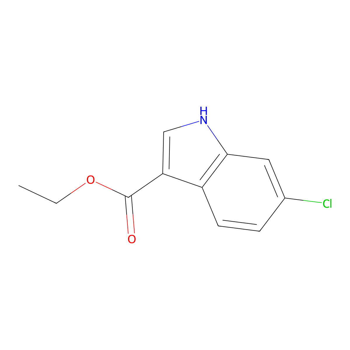 Ethyl 6-chloro-1H-indole-3-carboxylate molecular structure, CAS 100821-50-9