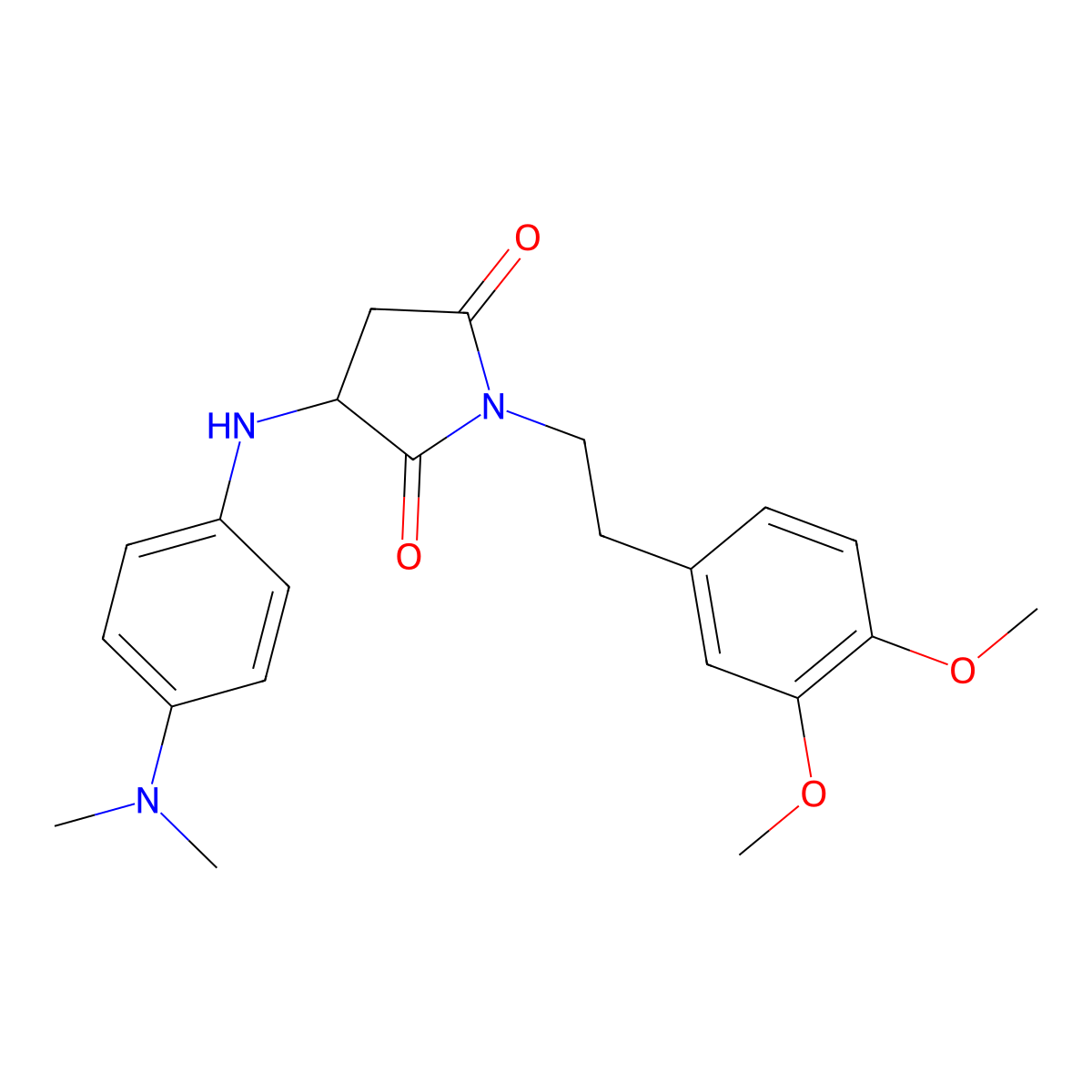1-(3,4-Dimethoxyphenethyl)-3-((4-(dimethylamino)phenyl)amino)pyrrolidine-2,5-dione molecular structure, CAS 1008211-38-8
