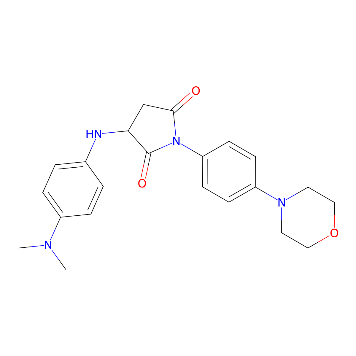 3-((4-(Dimethylamino)phenyl)amino)-1-(4-morpholinophenyl)pyrrolidine-2,5-dione molecular structure, CAS 1008211-69-5