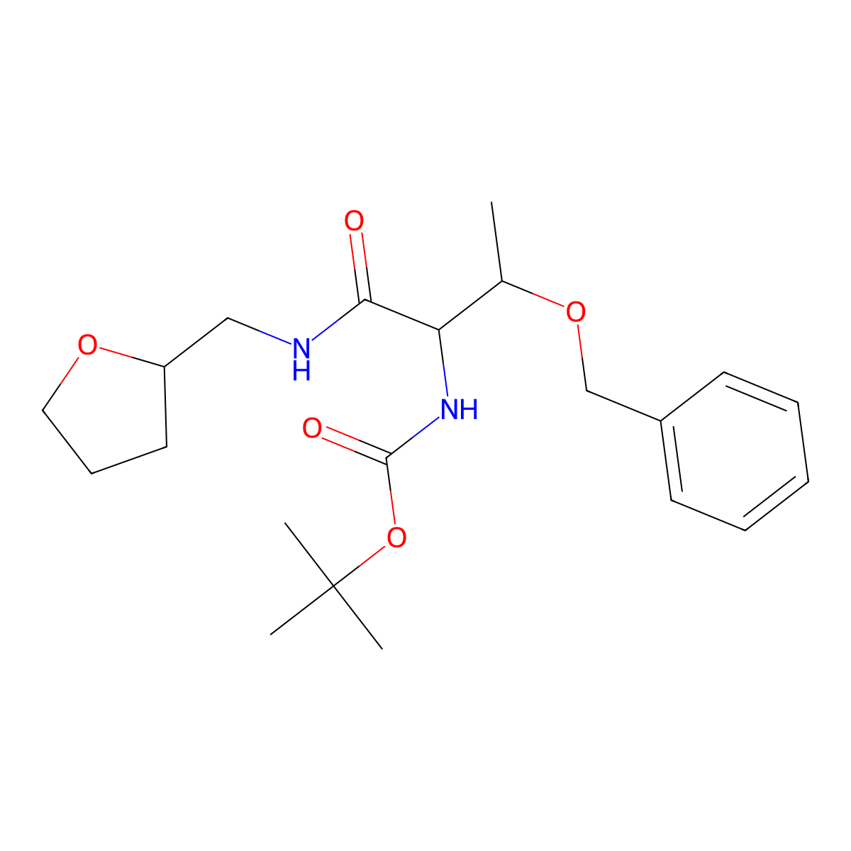 {2-Benzyloxy-1-[(tetrahydro-furan-2-ylmethyl)-carbamoyl]-propyl}-carbamic acid tert-butyl ester molecular structure, CAS 1008211-87-7