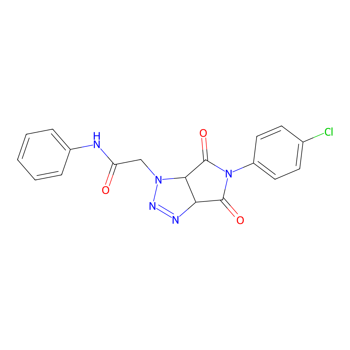 2-[5-(4-chlorophenyl)-4,6-dioxo-3a,6a-dihydropyrrolo[3,4-d]triazol-3-yl]-N-phenylacetamide molecular structure, CAS 1008213-08-8