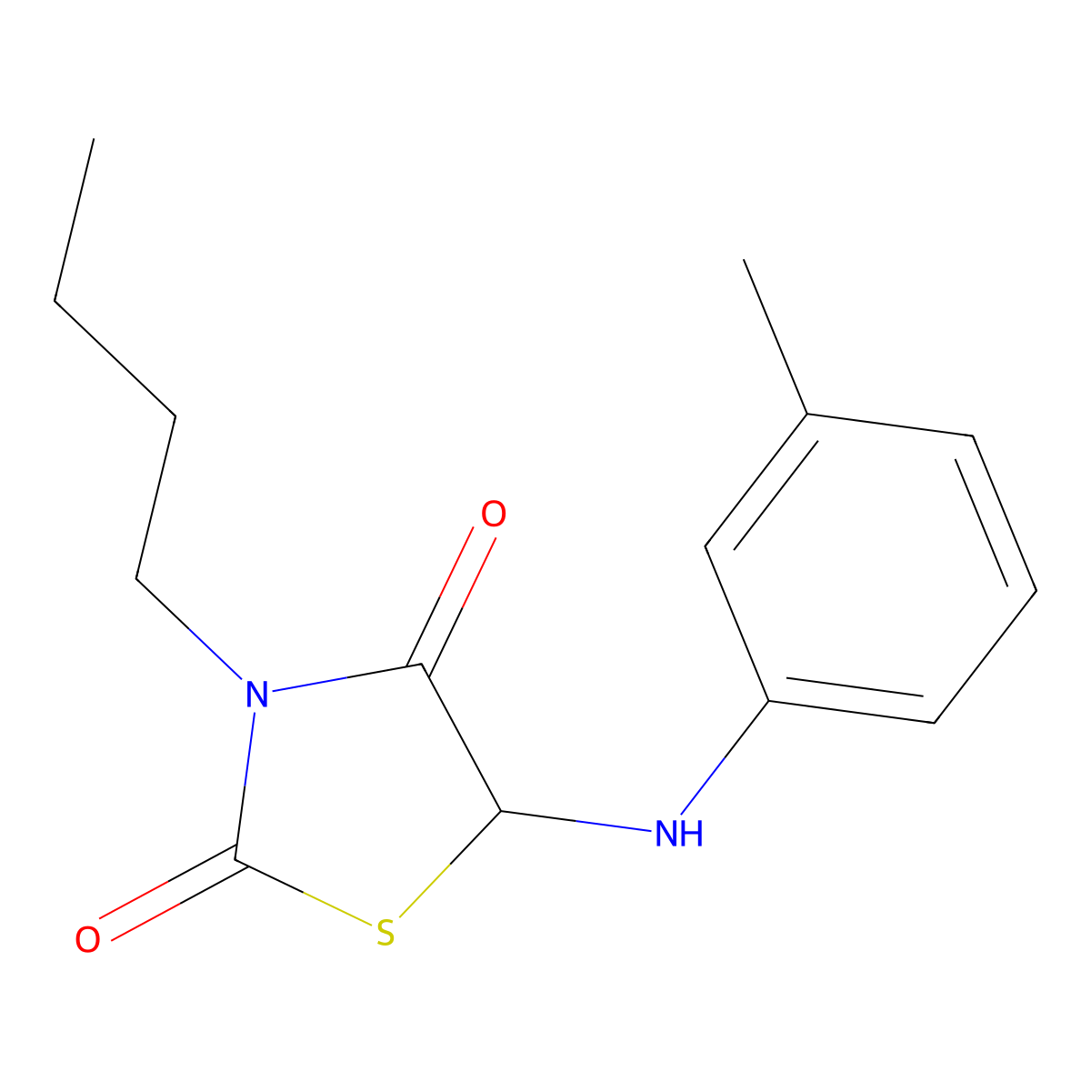 3-Butyl-5-(m-tolylamino)thiazolidine-2,4-dione molecular structure, CAS 1008213-31-7
