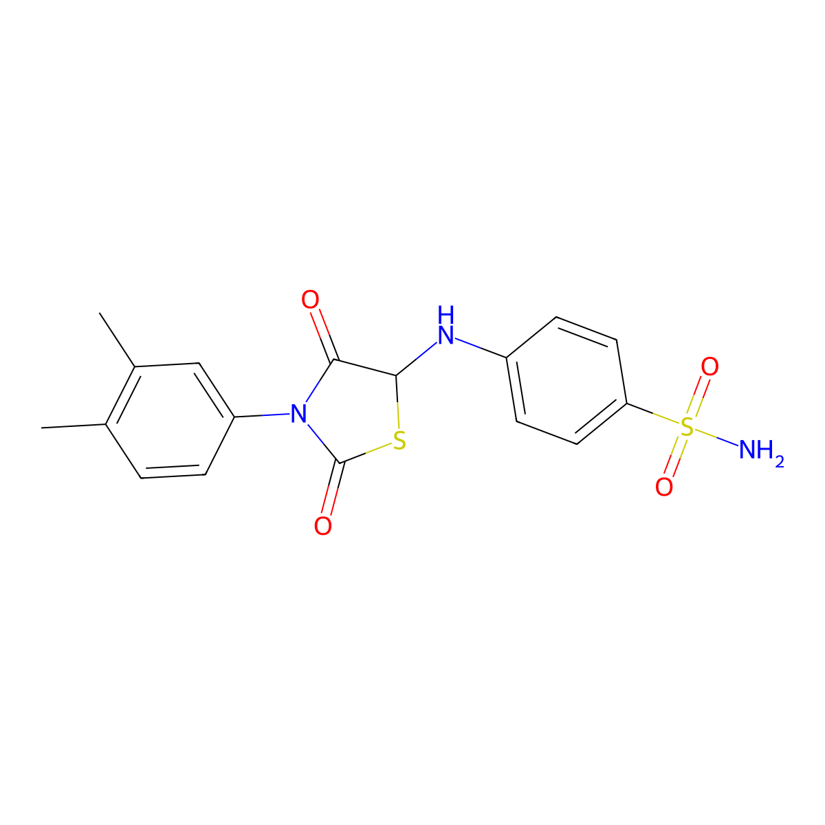 4-((3-(3,4-Dimethylphenyl)-2,4-dioxothiazolidin-5-yl)amino)benzenesulfonamide molecular structure, CAS 1008215-09-5