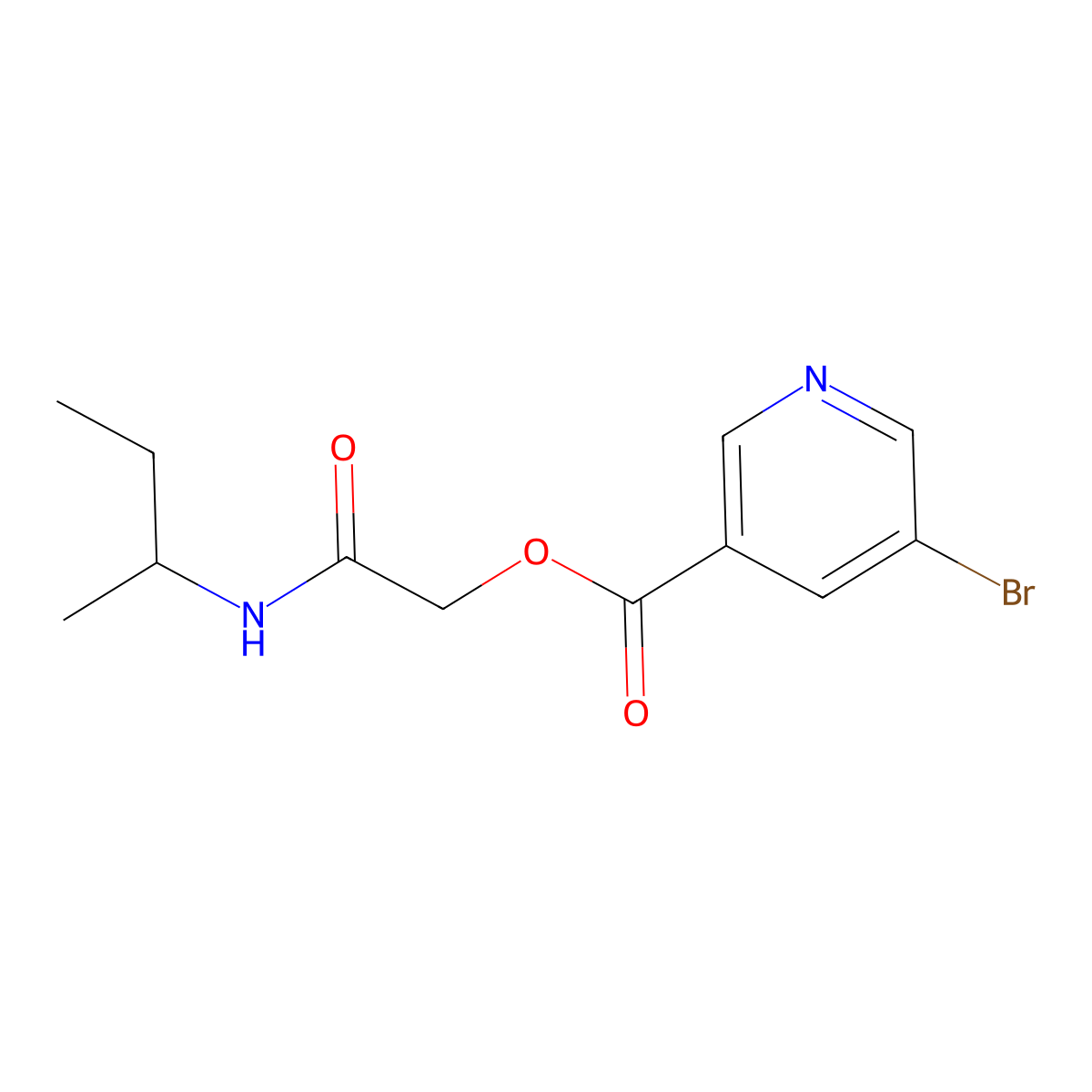 2-(Butan-2-ylamino)-2-oxoethyl 5-bromopyridine-3-carboxylate molecular structure, CAS 1008216-84-9