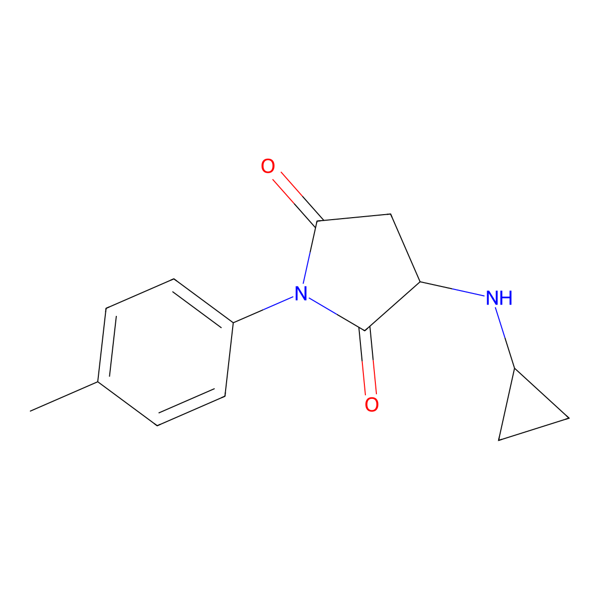 3-(Cyclopropylamino)-1-(4-methylphenyl)pyrrolidine-2,5-dione molecular structure, CAS 1008220-64-1