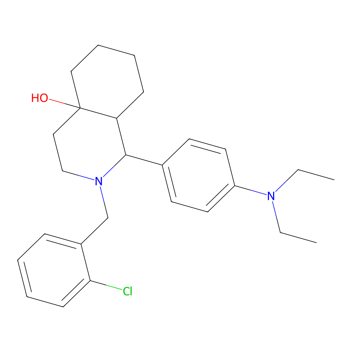 2-(2-chlorobenzyl)-1-[4-(diethylamino)phenyl]octahydroisoquinolin-4a(2H)-ol molecular structure, CAS 1008225-04-4