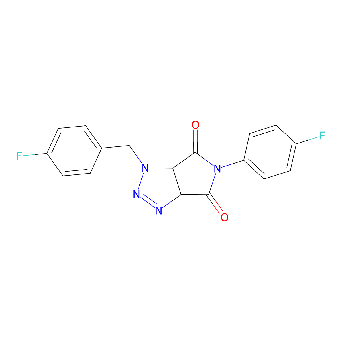 1-(4-fluorobenzyl)-5-(4-fluorophenyl)-3a,6a-dihydropyrrolo[3,4-d][1,2,3]triazole-4,6(1H,5H)-dione molecular structure, CAS 1008227-21-1
