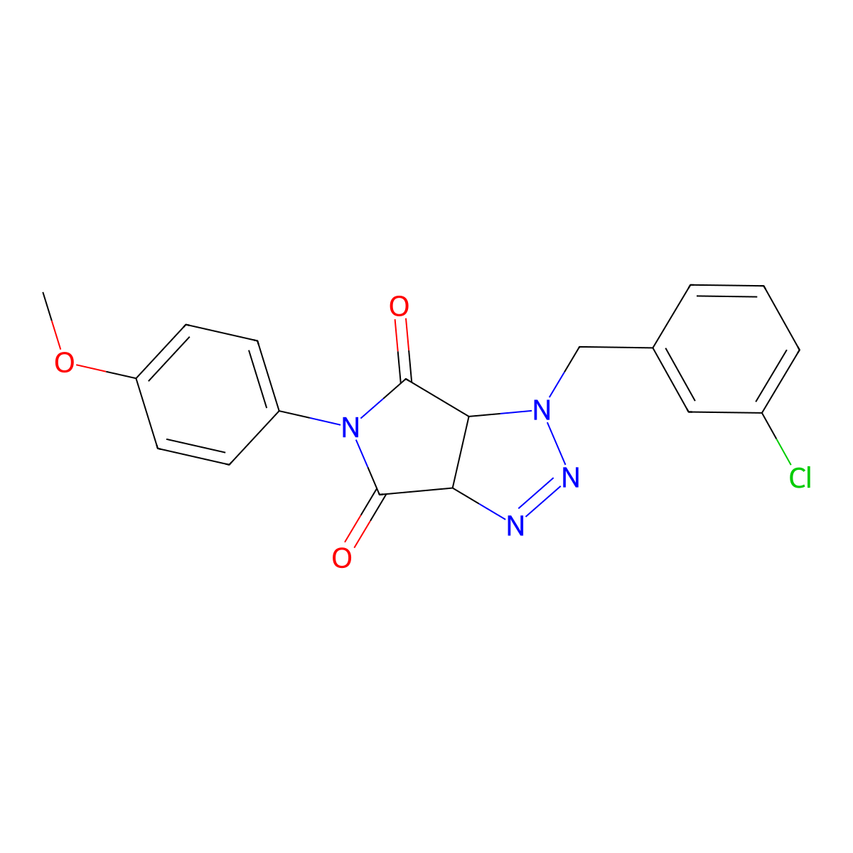 1-(3-chlorobenzyl)-5-(4-methoxyphenyl)-3a,6a-dihydropyrrolo[3,4-d][1,2,3]triazole-4,6(1H,5H)-dione molecular structure, CAS 1008227-27-7