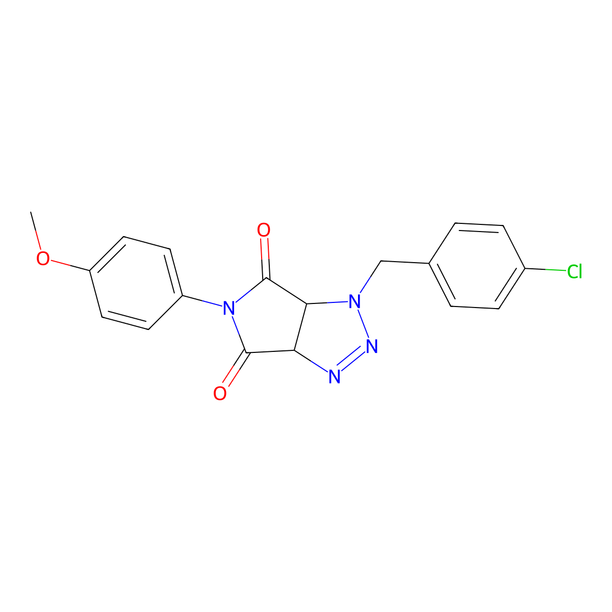 1-(4-chlorobenzyl)-5-(4-methoxyphenyl)-3a,6a-dihydropyrrolo[3,4-d][1,2,3]triazole-4,6(1H,5H)-dione molecular structure, CAS 1008227-28-8