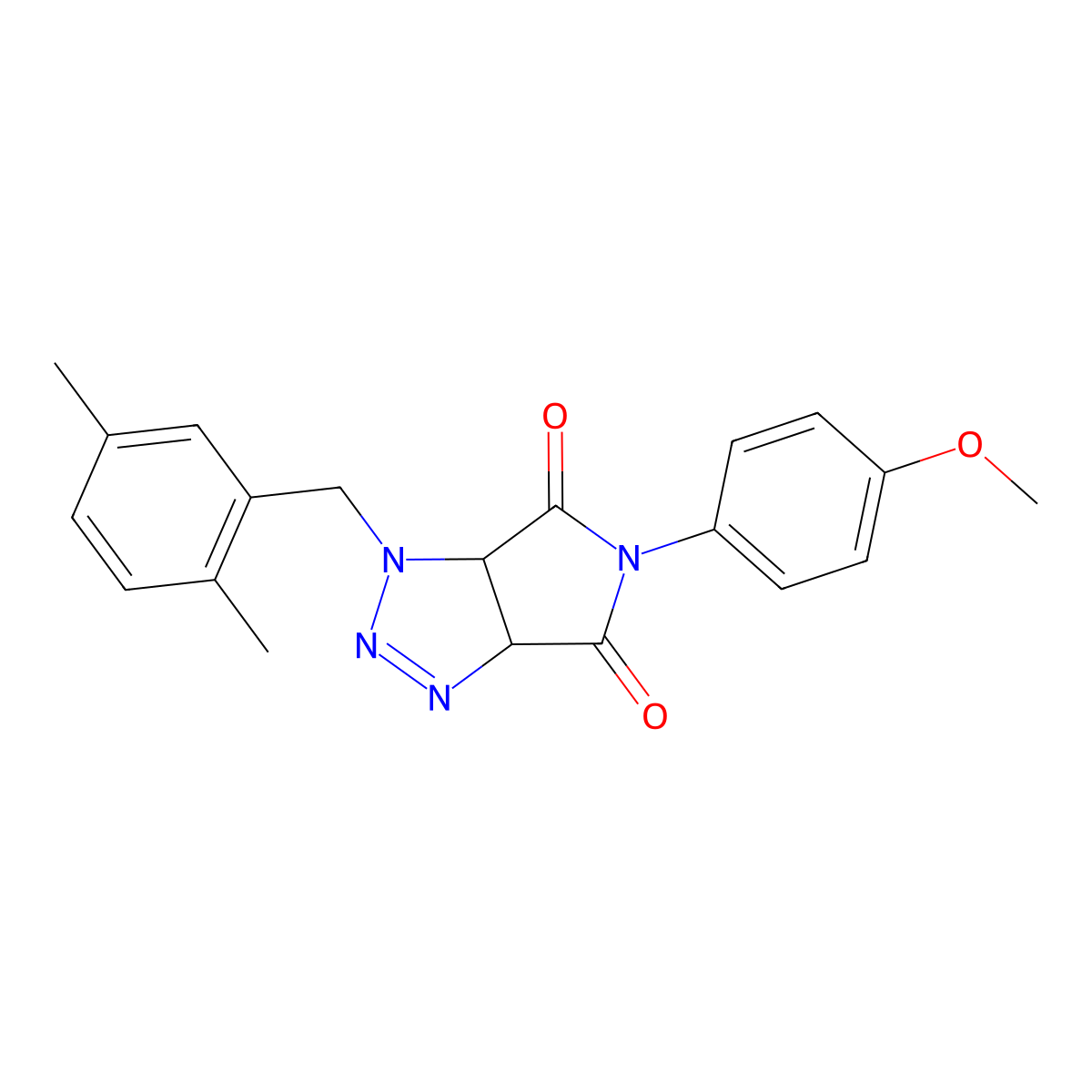 1-(2,5-dimethylbenzyl)-5-(4-methoxyphenyl)-3a,6a-dihydropyrrolo[3,4-d][1,2,3]triazole-4,6(1H,5H)-dione molecular structure, CAS 1008227-30-2