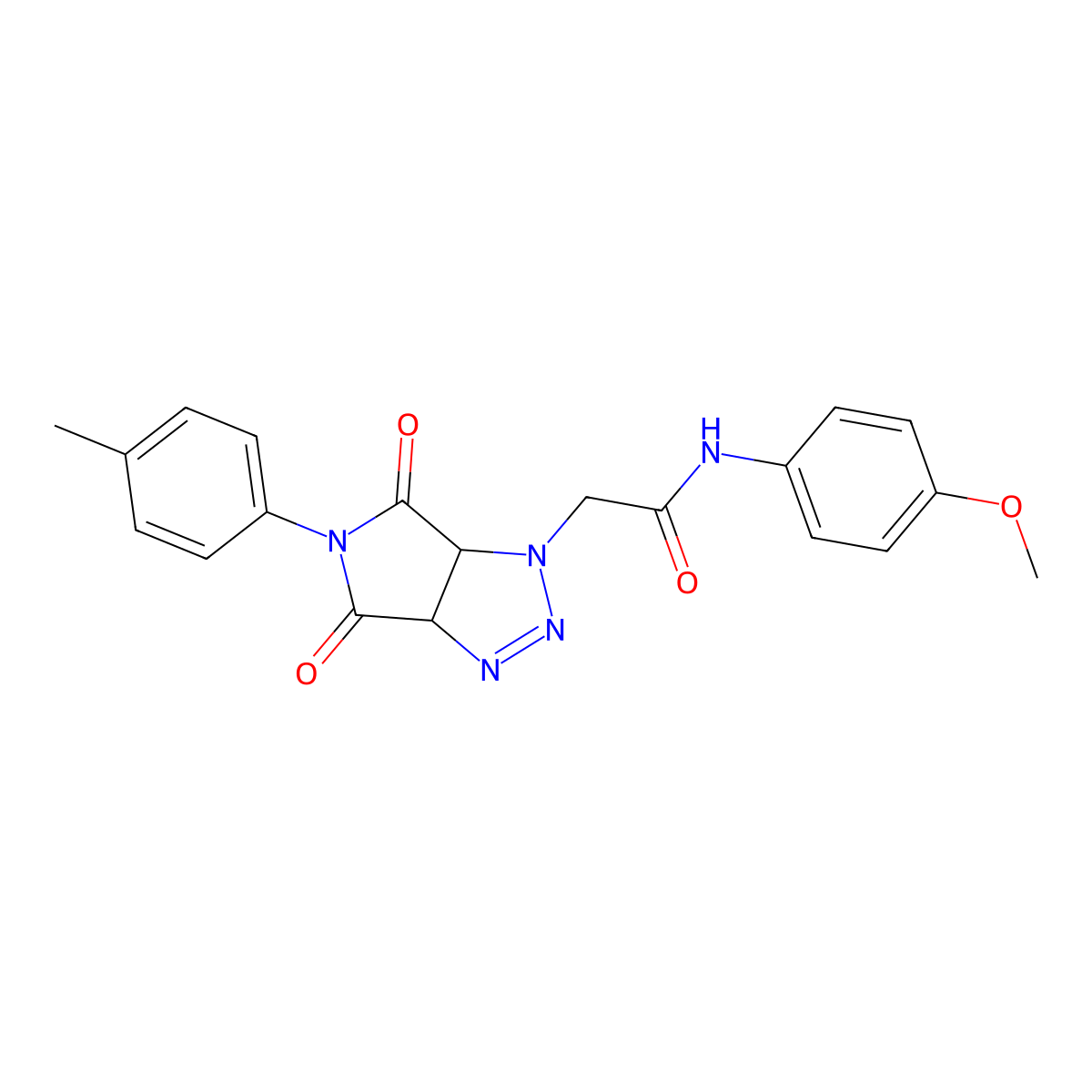 N-(4-methoxyphenyl)-2-[5-(4-methylphenyl)-4,6-dioxo-4,5,6,6a-tetrahydropyrrolo[3,4-d][1,2,3]triazol-1(3aH)-yl]acetamide molecular structure, CAS 1008227-31-3