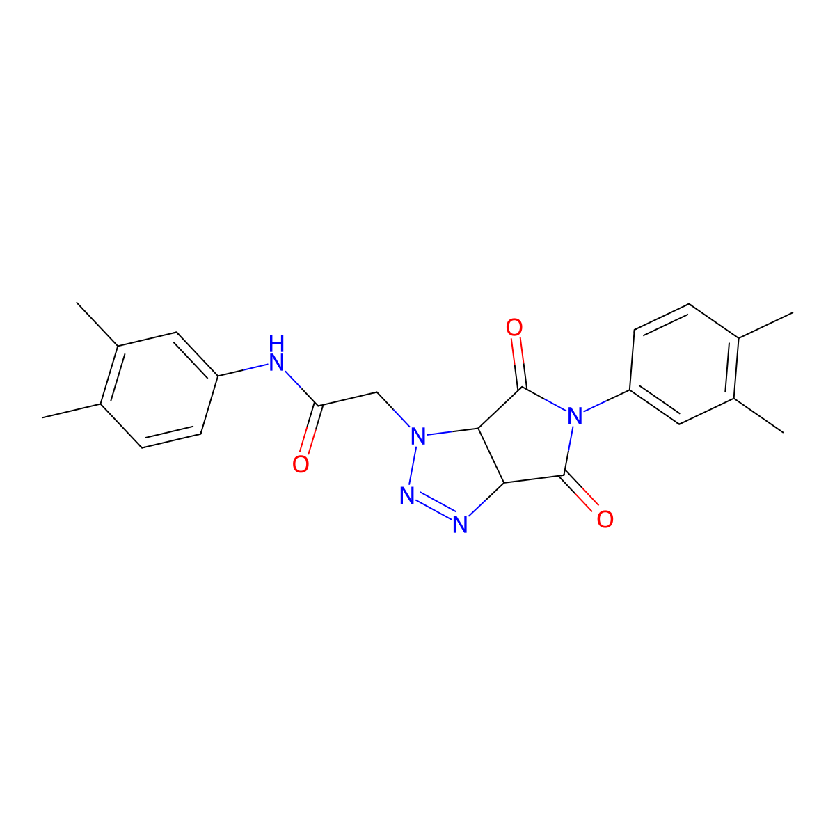 N-(3,4-dimethylphenyl)-2-[5-(3,4-dimethylphenyl)-4,6-dioxo-1H,3aH,4H,5H,6H,6aH-pyrrolo[3,4-d][1,2,3]triazol-1-yl]acetamide molecular structure, CAS 1008227-67-5