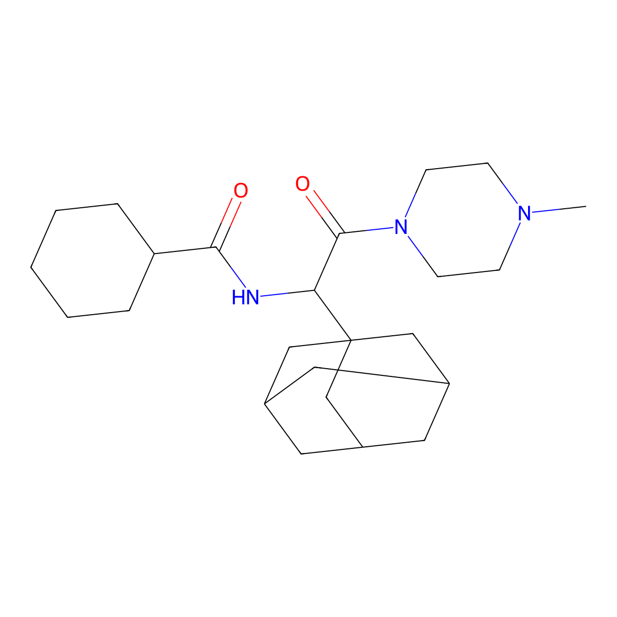 N-[1-(1-adamantyl)-2-(4-methylpiperazin-1-yl)-2-oxoethyl]cyclohexanecarboxamide molecular structure, CAS 1008229-89-7