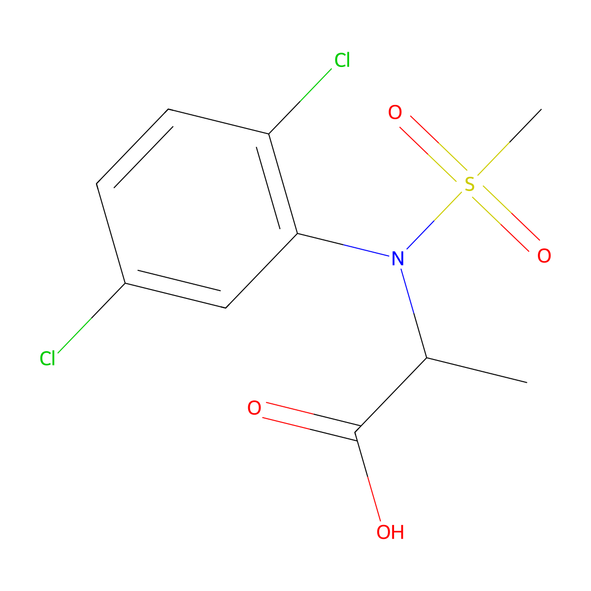 N-(2,5-dichlorophenyl)-N-(methylsulfonyl)alanine molecular structure, CAS 1008229-92-2