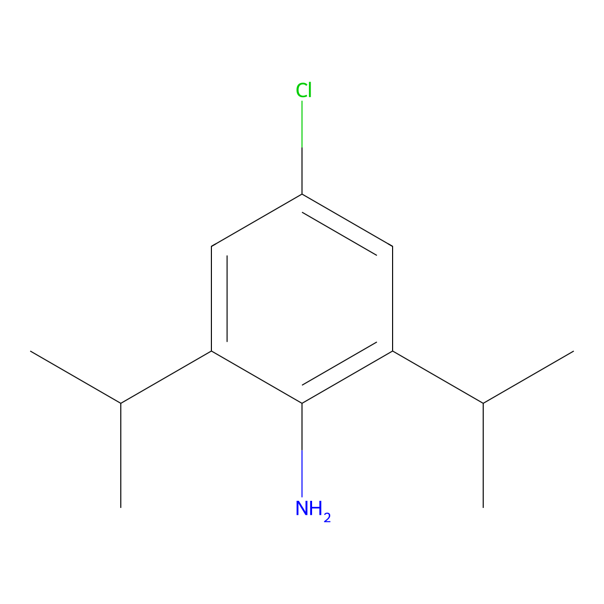 4-Chloro-2,6-diisopropylaniline molecular structure, CAS 100823-17-4