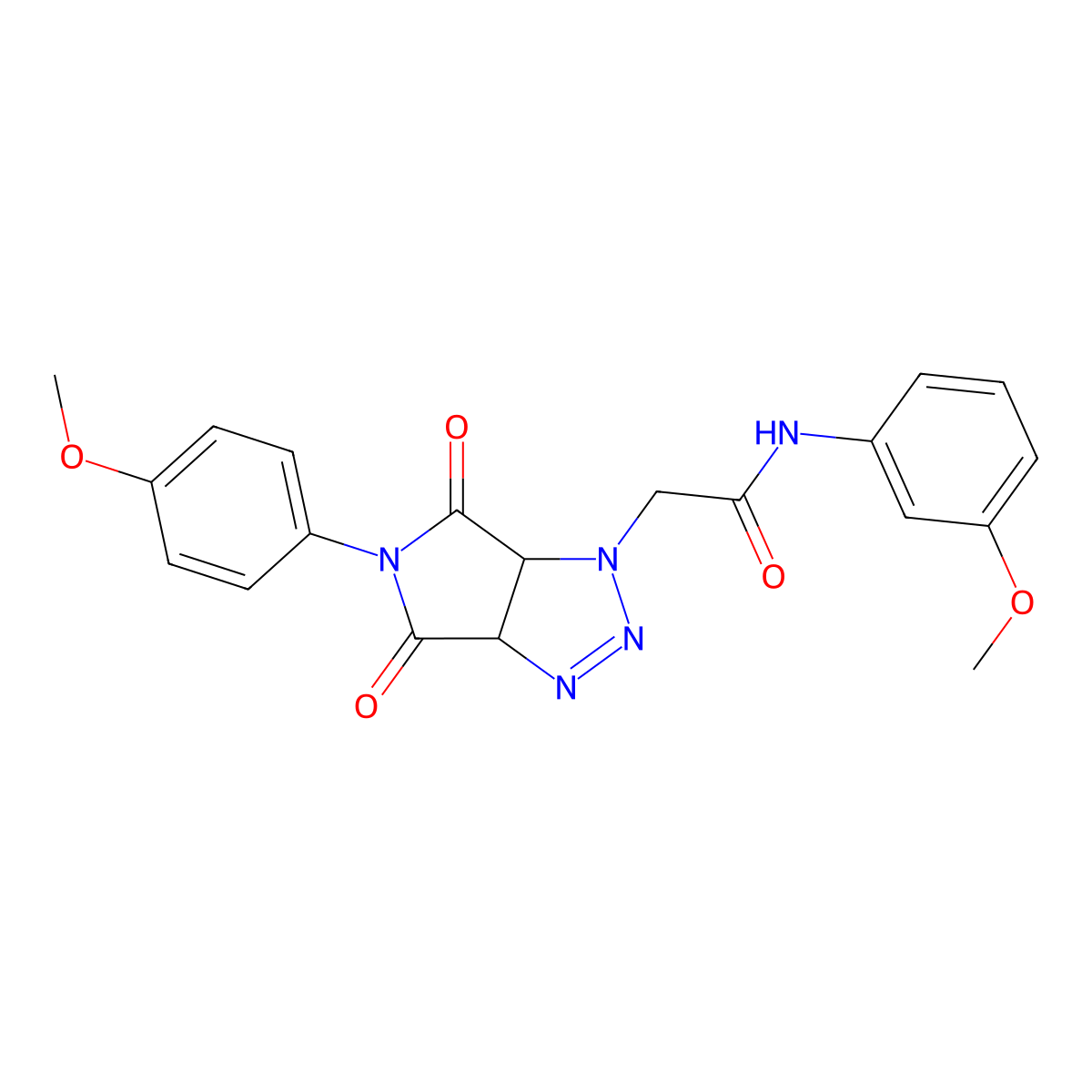 N-(3-methoxyphenyl)-2-(5-(4-methoxyphenyl)-4,6-dioxo-4,5,6,6a-tetrahydropyrrolo[3,4-d][1,2,3]triazol-1(3aH)-yl)acetamide molecular structure, CAS 1008233-56-4