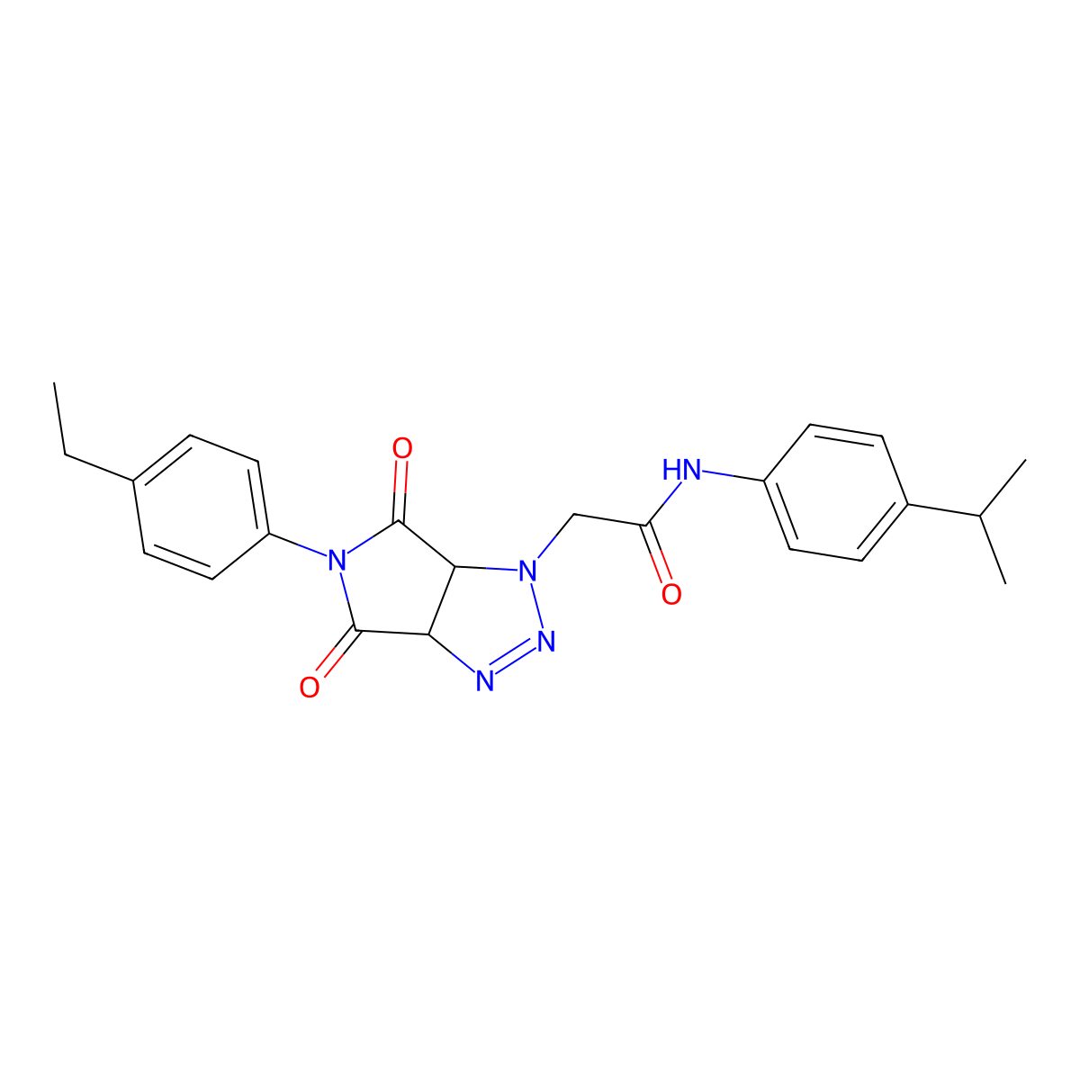 2-(5-(4-ethylphenyl)-4,6-dioxo-4,5,6,6a-tetrahydropyrrolo[3,4-d][1,2,3]triazol-1(3aH)-yl)-N-(4-isopropylphenyl)acetamide molecular structure, CAS 1008233-62-2