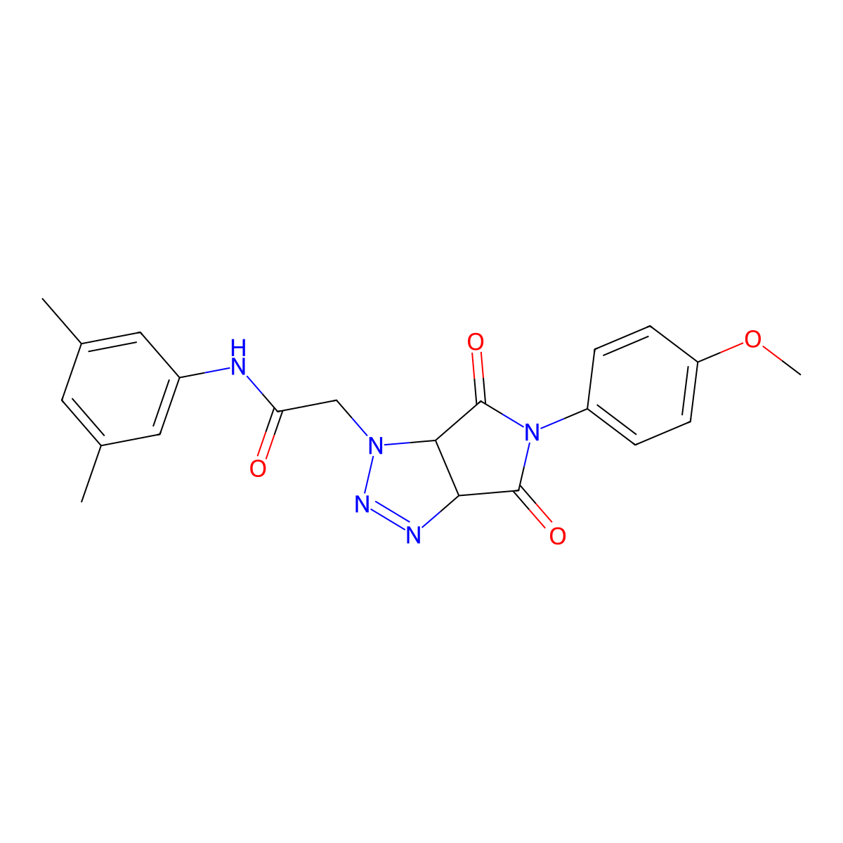 N-(3,5-dimethylphenyl)-2-(5-(4-methoxyphenyl)-4,6-dioxo-4,5,6,6a-tetrahydropyrrolo[3,4-d][1,2,3]triazol-1(3aH)-yl)acetamide molecular structure, CAS 1008233-63-3