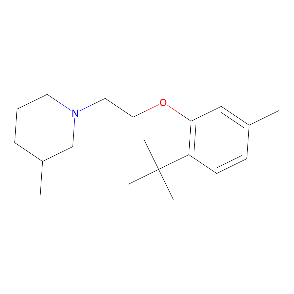 1-[2-(2-Tert-butyl-5-methylphenoxy)ethyl]-3-methylpiperidine molecular structure, CAS 1008233-79-1