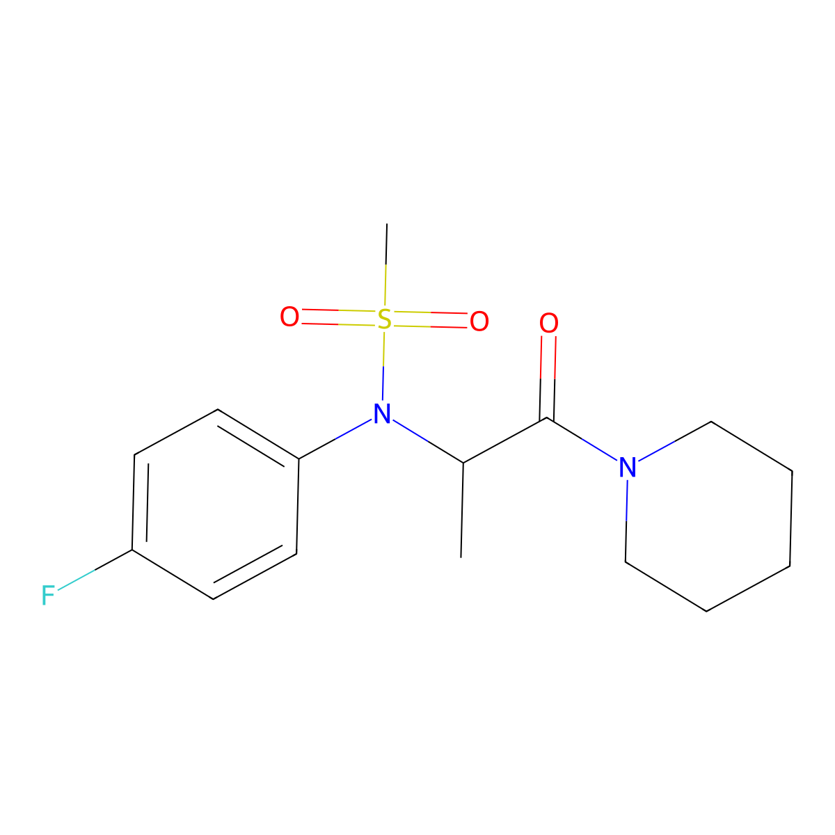 N-(4-fluorophenyl)-N-[1-oxo-1-(piperidin-1-yl)propan-2-yl]methanesulfonamide molecular structure, CAS 1008233-81-5