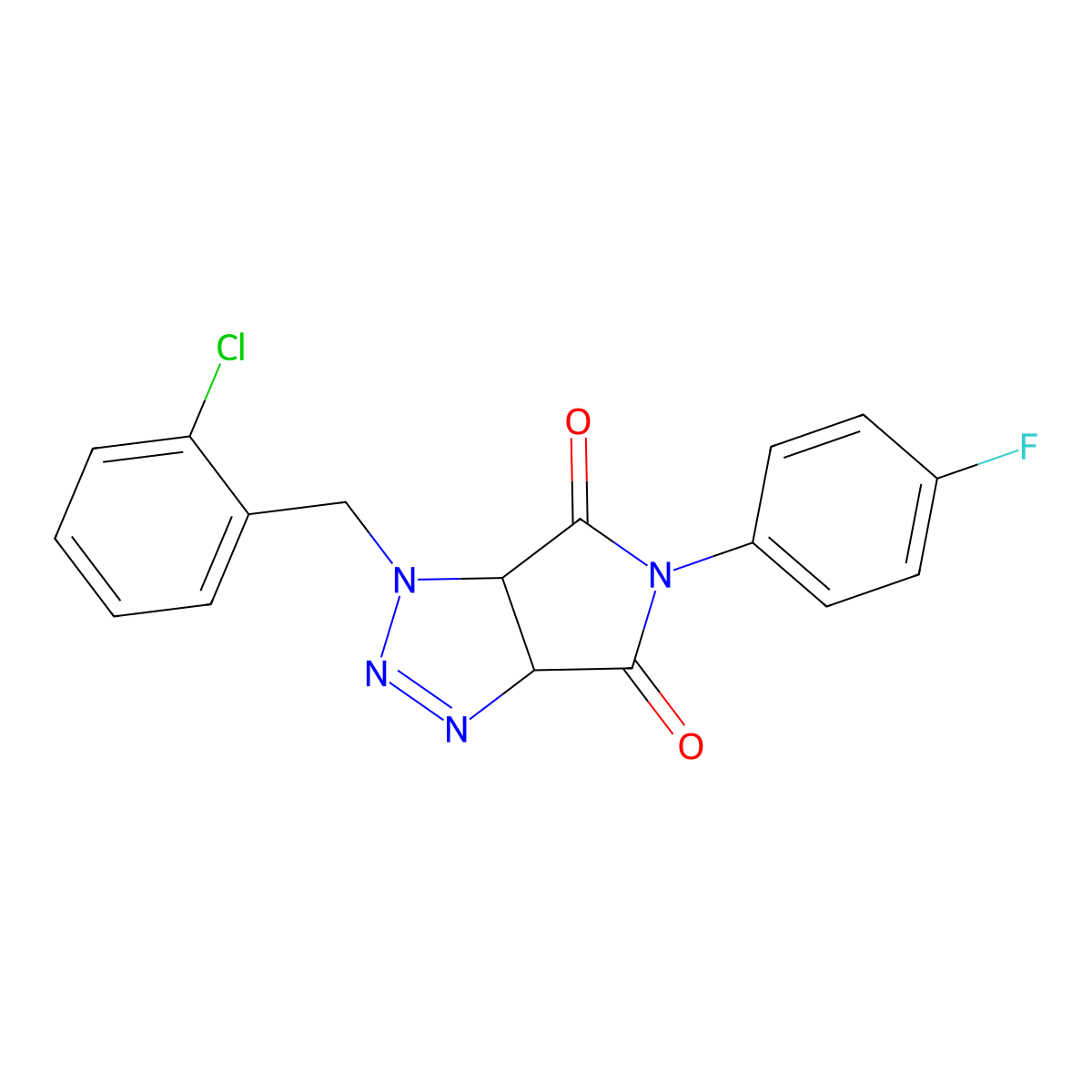 1-(2-chlorobenzyl)-5-(4-fluorophenyl)-1,6a-dihydropyrrolo[3,4-d][1,2,3]triazole-4,6(3aH,5H)-dione molecular structure, CAS 1008234-30-7