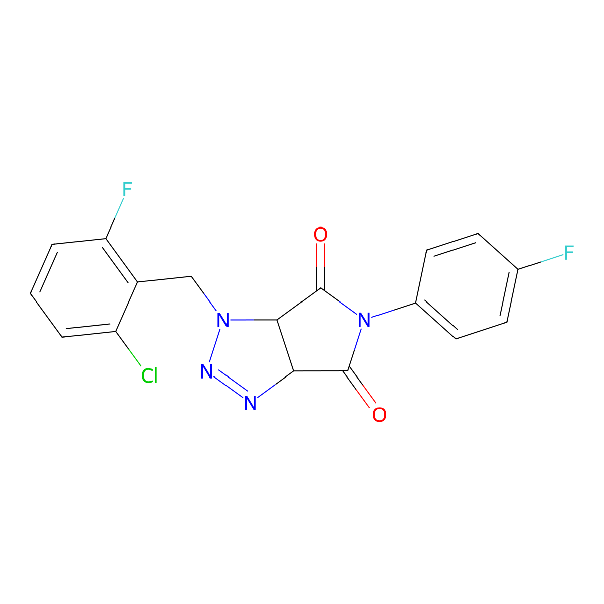 1-(2-chloro-6-fluorobenzyl)-5-(4-fluorophenyl)-3a,6a-dihydropyrrolo[3,4-d][1,2,3]triazole-4,6(1H,5H)-dione molecular structure, CAS 1008234-31-8
