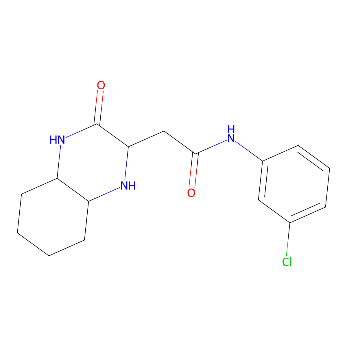 N-(3-chlorophenyl)-2-(3-oxodecahydroquinoxalin-2-yl)acetamide molecular structure, CAS 1008236-69-8