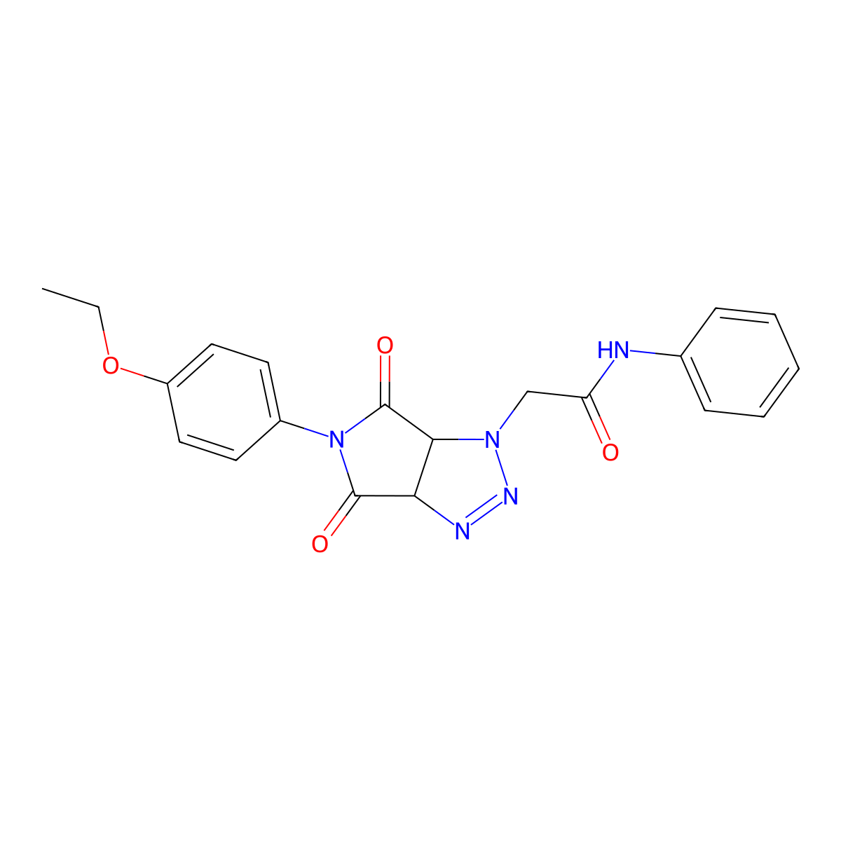 2-(5-(4-ethoxyphenyl)-4,6-dioxo-4,5,6,6a-tetrahydropyrrolo[3,4-d][1,2,3]triazol-1(3aH)-yl)-N-phenylacetamide molecular structure, CAS 1008237-64-6