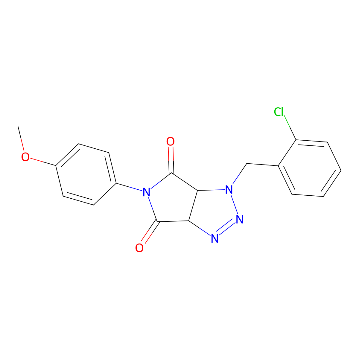 1-(2-chlorobenzyl)-5-(4-methoxyphenyl)-3a,6a-dihydropyrrolo[3,4-d][1,2,3]triazole-4,6(1H,5H)-dione molecular structure, CAS 1008237-72-6