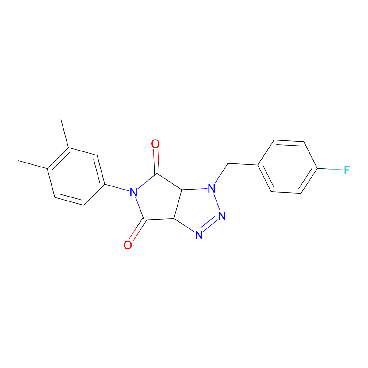 5-(3,4-dimethylphenyl)-1-(4-fluorobenzyl)-1,6a-dihydropyrrolo[3,4-d][1,2,3]triazole-4,6(3aH,5H)-dione molecular structure, CAS 1008237-85-1