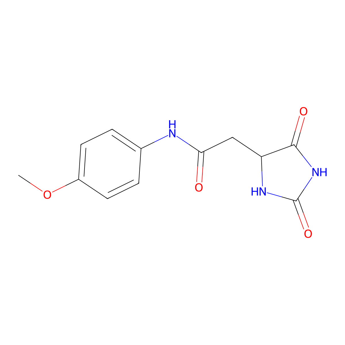 2-(2,5-dioxoimidazolidin-4-yl)-N-(4-methoxyphenyl)acetamide molecular structure, CAS 1008239-72-2