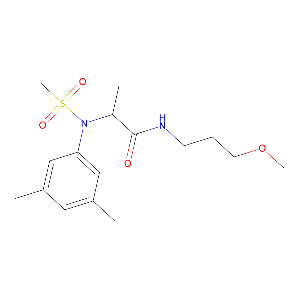 2-(3,5-dimethyl-N-methylsulfonylanilino)-N-(3-methoxypropyl)propanamide molecular structure, CAS 1008239-80-2