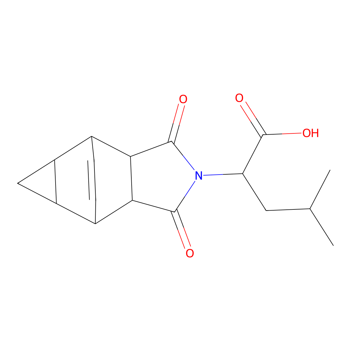 2-(1,3-dioxooctahydro-4,6-ethenocyclopropa[f]isoindol-2(1H)-yl)-4-methylpentanoic acid molecular structure, CAS 1008239-93-7
