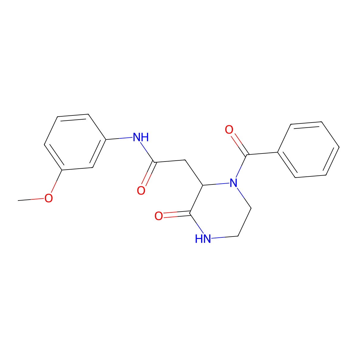 2-(1-benzoyl-3-oxopiperazin-2-yl)-N-(3-methoxyphenyl)acetamide molecular structure, CAS 1008239-95-9