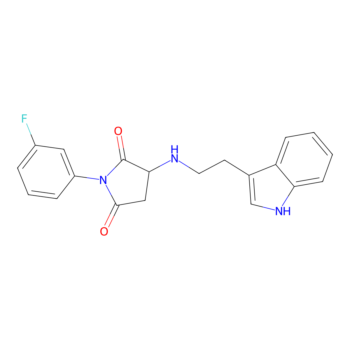 1-(3-fluorophenyl)-3-{[2-(1H-indol-3-yl)ethyl]amino}pyrrolidine-2,5-dione molecular structure, CAS 1008241-82-4