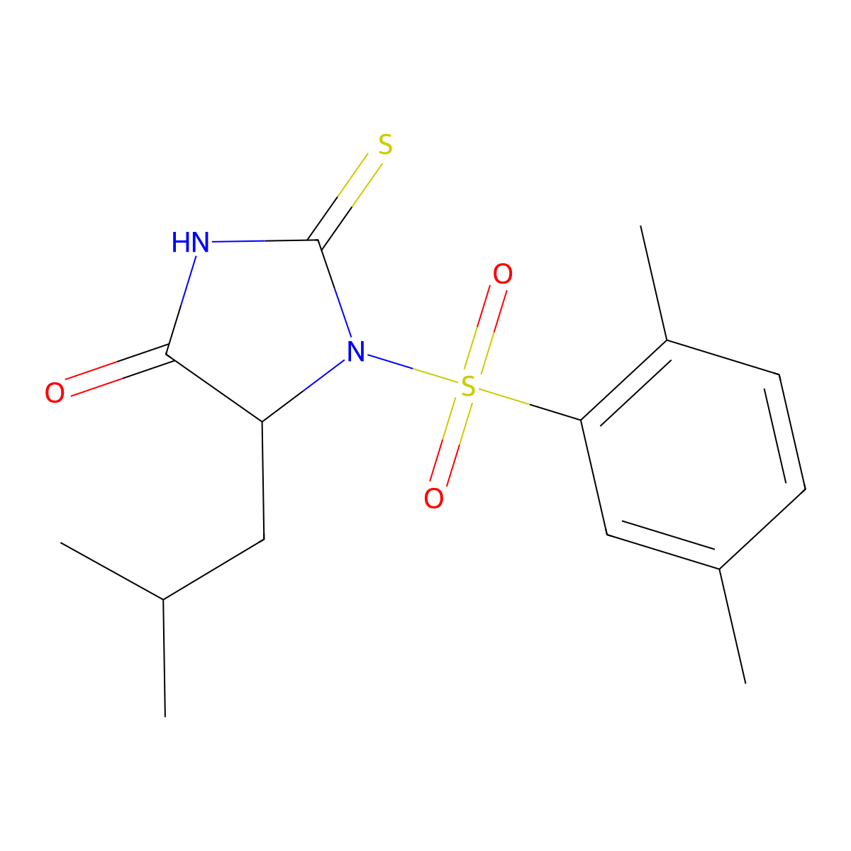 1-((2,5-Dimethylphenyl)sulfonyl)-5-isobutyl-2-thioxoimidazolidin-4-one molecular structure, CAS 1008242-93-0