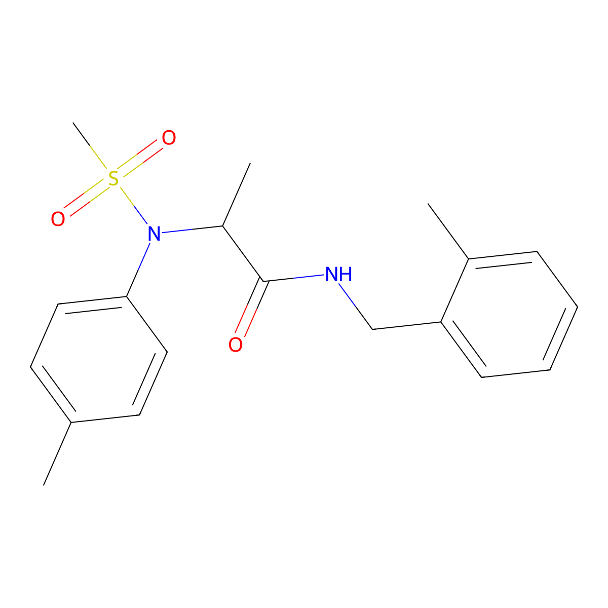 2-(4-methyl-N-methylsulfonylanilino)-N-[(2-methylphenyl)methyl]propanamide molecular structure, CAS 1008243-34-2
