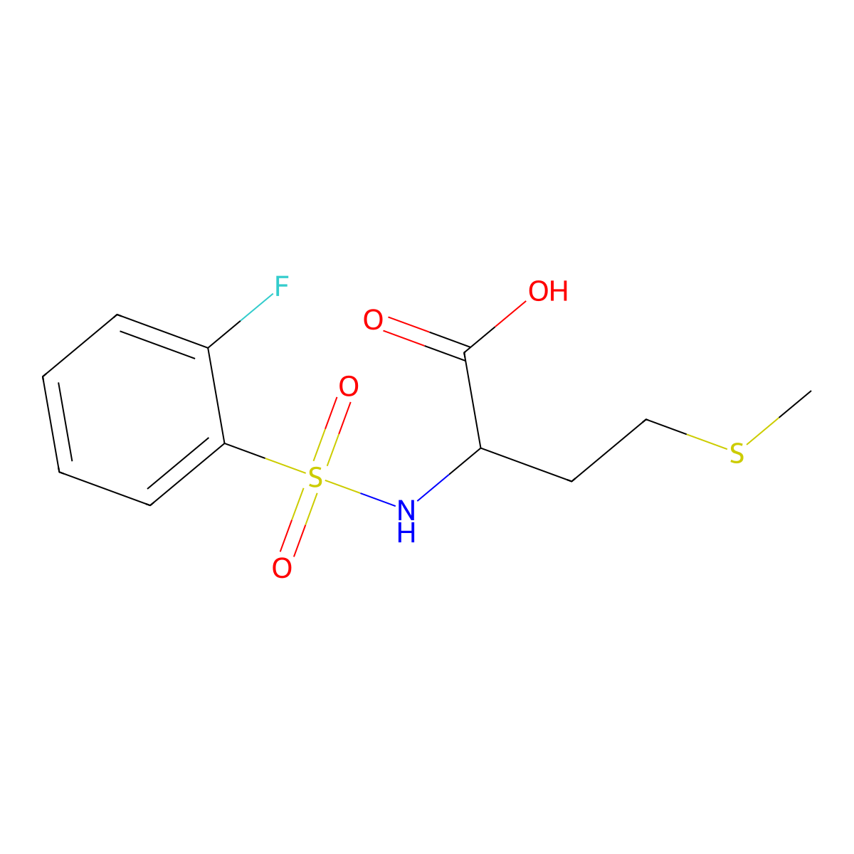 ((2-Fluorophenyl)sulfonyl)methionine molecular structure, CAS 1008243-60-4