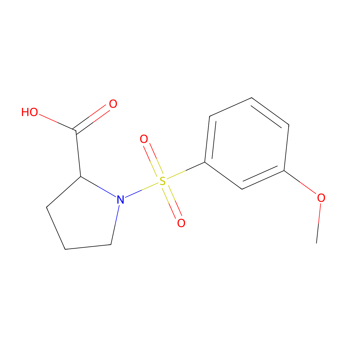 1-(3-methoxyphenyl)sulfonylpyrrolidine-2-carboxylic Acid molecular structure, CAS 1008243-65-9