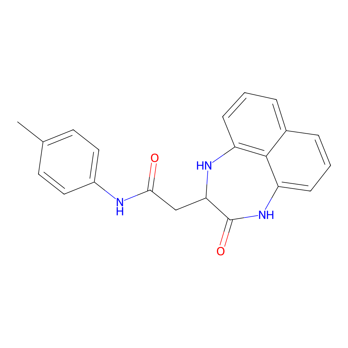 N-(4-methylphenyl)-2-(3-oxo-1,2,3,4-tetrahydronaphtho[1,8-ef][1,4]diazepin-2-yl)acetamide molecular structure, CAS 1008243-86-4