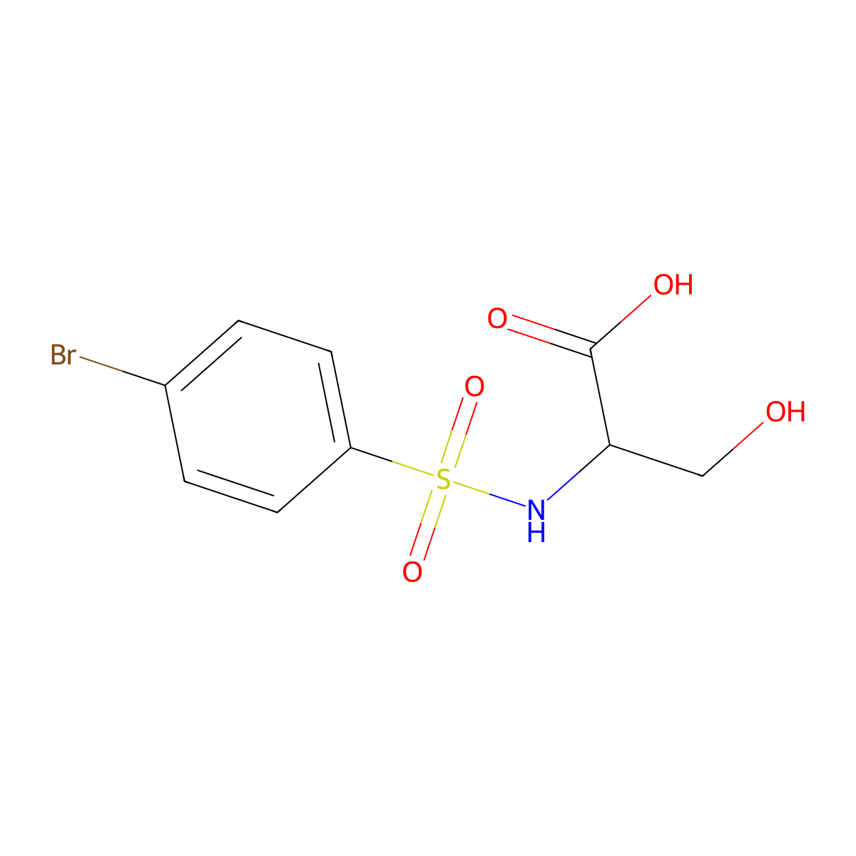 2-(4-Bromo-benzenesulfonylamino)-3-hydroxy-propionic acid molecular structure, CAS 1008243-95-5