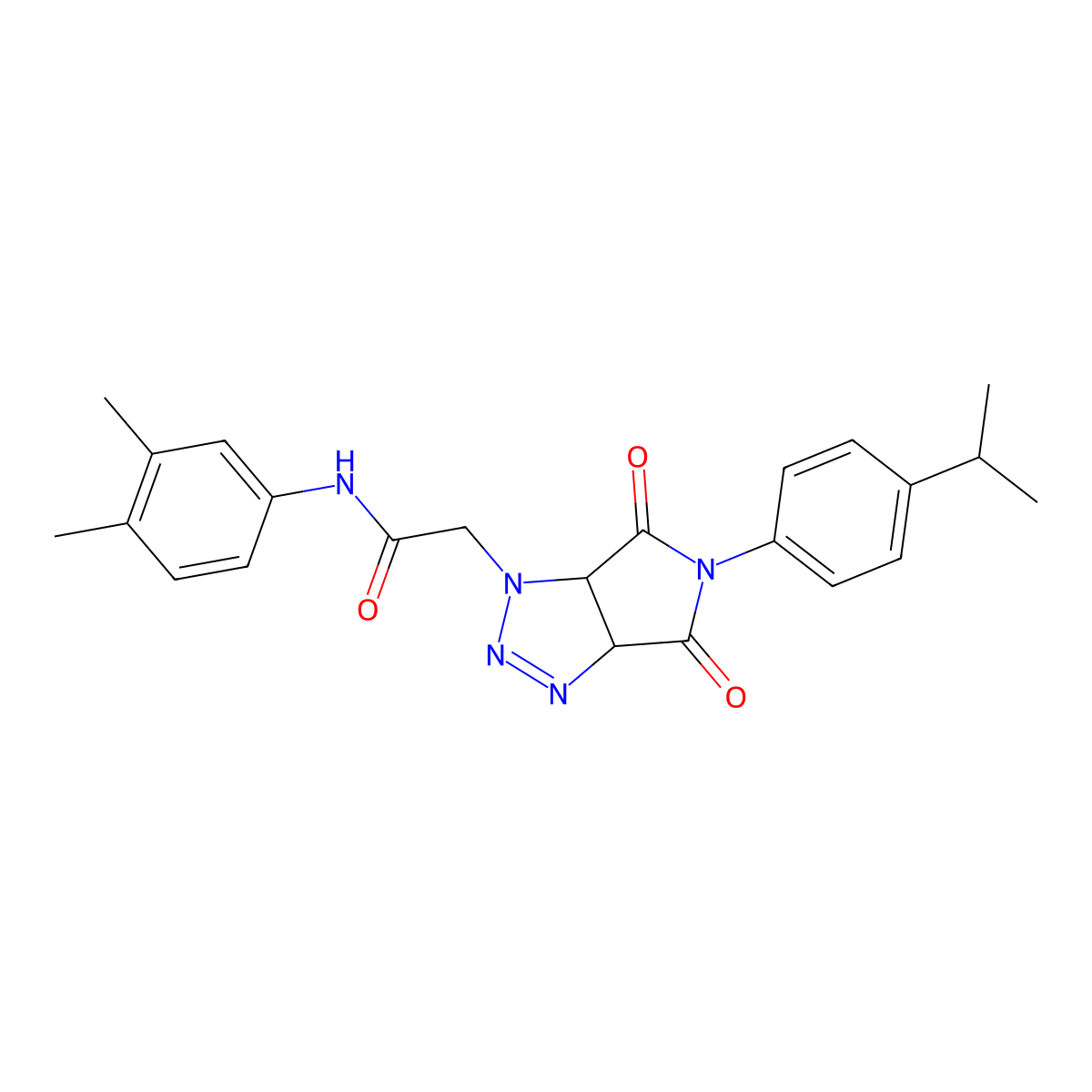 N-(3,4-dimethylphenyl)-2-[5-(4-isopropylphenyl)-4,6-dioxo-4,5,6,6a-tetrahydropyrrolo[3,4-d][1,2,3]triazol-1(3aH)-yl]acetamide molecular structure, CAS 1008245-05-3