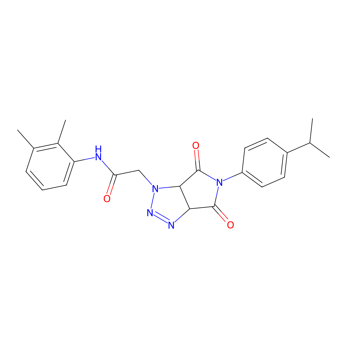 N-(2,3-dimethylphenyl)-2-[5-(4-isopropylphenyl)-4,6-dioxo-4,5,6,6a-tetrahydropyrrolo[3,4-d][1,2,3]triazol-1(3aH)-yl]acetamide molecular structure, CAS 1008245-08-6