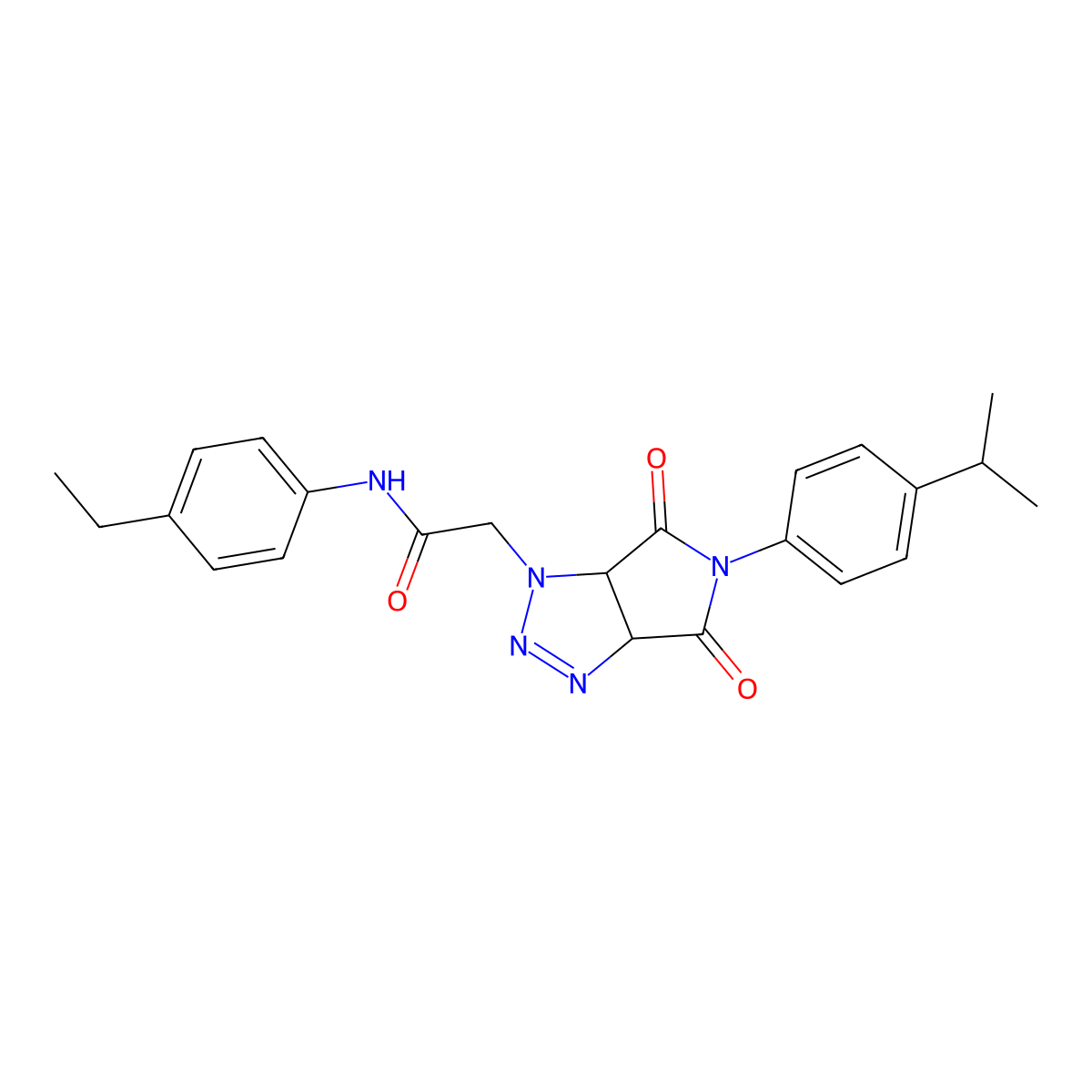 N-(4-ethylphenyl)-2-[5-(4-isopropylphenyl)-4,6-dioxo-4,5,6,6a-tetrahydropyrrolo[3,4-d][1,2,3]triazol-1(3aH)-yl]acetamide molecular structure, CAS 1008245-10-0