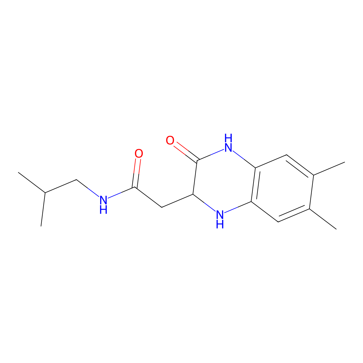 2-(6,7-dimethyl-3-oxo-1,2,3,4-tetrahydro-2-quinoxalinyl)-N-isobutylacetamide molecular structure, CAS 1008247-59-3