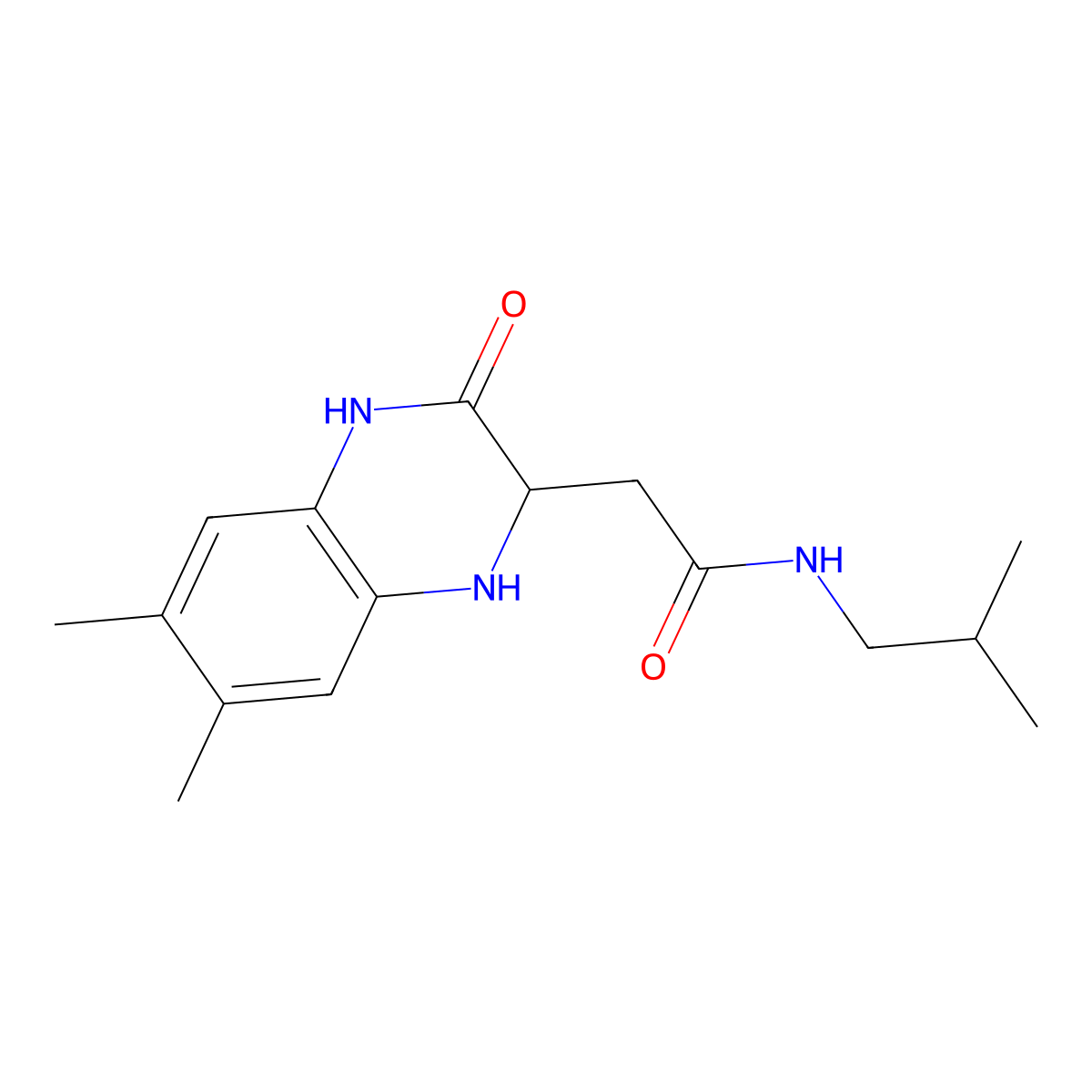 2-(6,7-dimethyl-3-oxo-1,2,3,4-tetrahydro-2-quinoxalinyl)-N-isobutylacetamide molecular structure, CAS 1008247-59-3