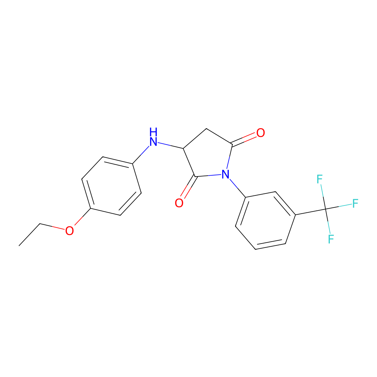 3-[(4-Ethoxyphenyl)amino]-1-[3-(trifluoromethyl)phenyl]pyrrolidine-2,5-dione molecular structure, CAS 1008247-60-6